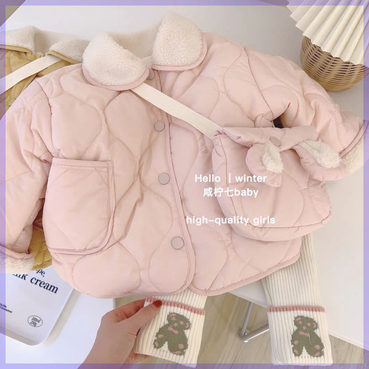 Korean Cotton Outwear Baby Outwear Thickeneded and Stylish 2025 Kidsren's Velvet New Winter Warm Girls Winter Outwear