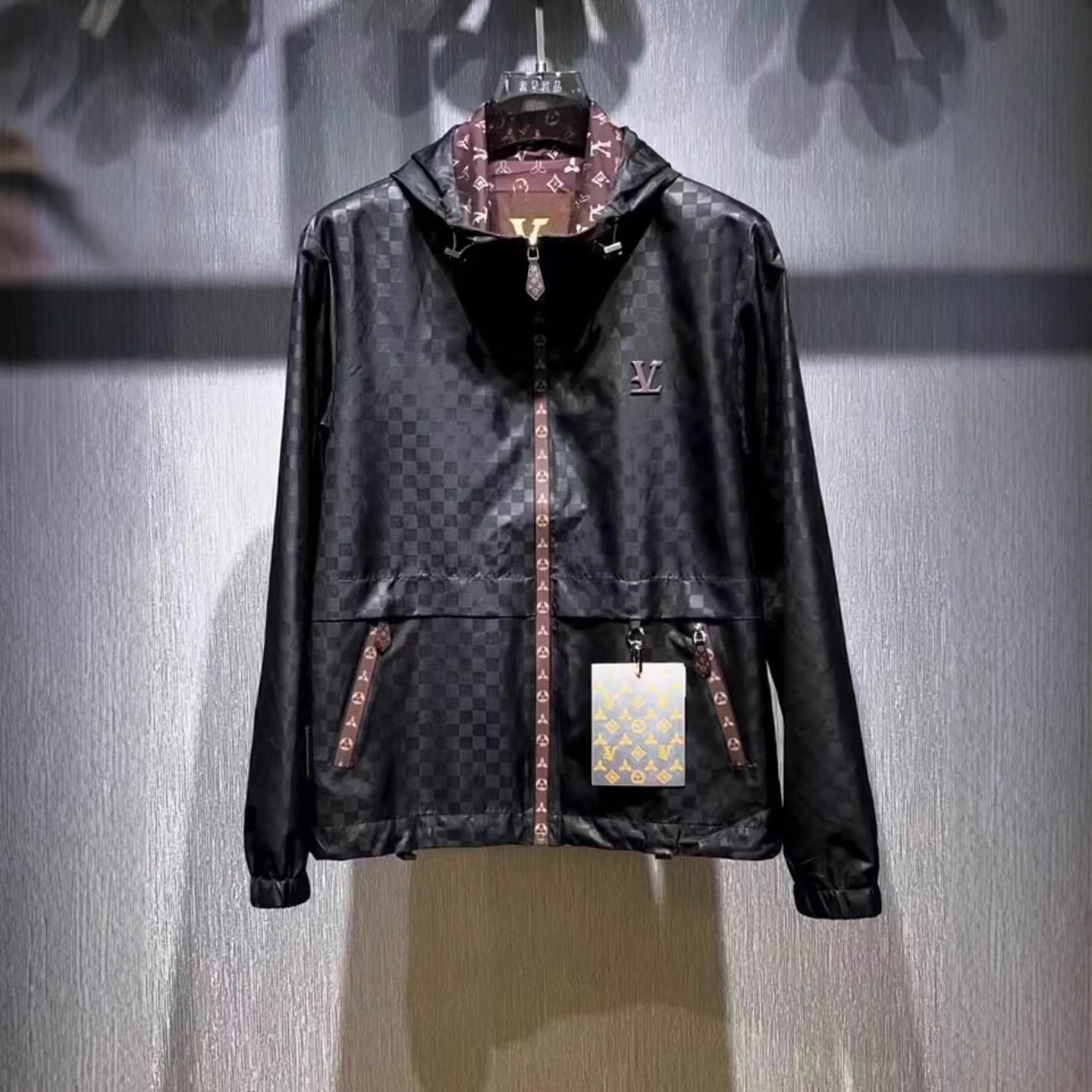 欧货2024男士春季连帽夹克上衣外套休闲时尚潮流新款百搭修身A006