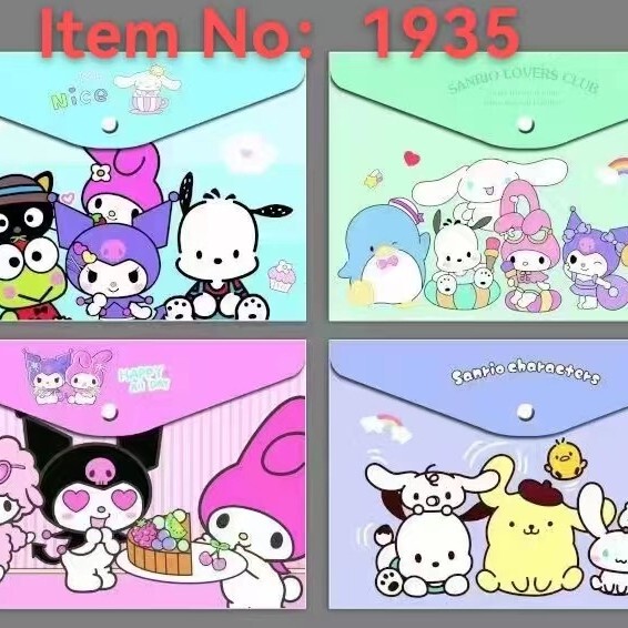 サンリオ家族a4文房具袋かわいいアニメクロミブタン犬美楽ティpvcボタン袋賞品|undefined