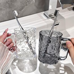氷河柄マウスウォッシュカップ、透明歯ブラシカップ、軽くて豪華な家庭用ウォーターリップルウォッシュカップ、学生寮歯磨き粉歯磨きカップ