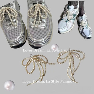 South Korea New High-grade Texture Pearl Bow Shoe Buckle Hanging Accessories Fashion High-grade Fragrant Style Shoe Buckle Accessories
