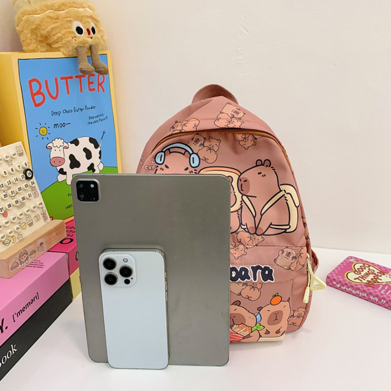 Mochila Kapibala transfronteriza para niñas de gran capacidad mochila de todo fósforo niño de jardín de infantes mochila de dibujos animados resistente al desgaste ligero