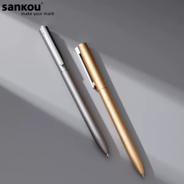 Three-port Metal Signature Pen Engraving Private Rotating Gel Pen Metal Pen Heavy Feel Ink Engraving Enterprise Logo