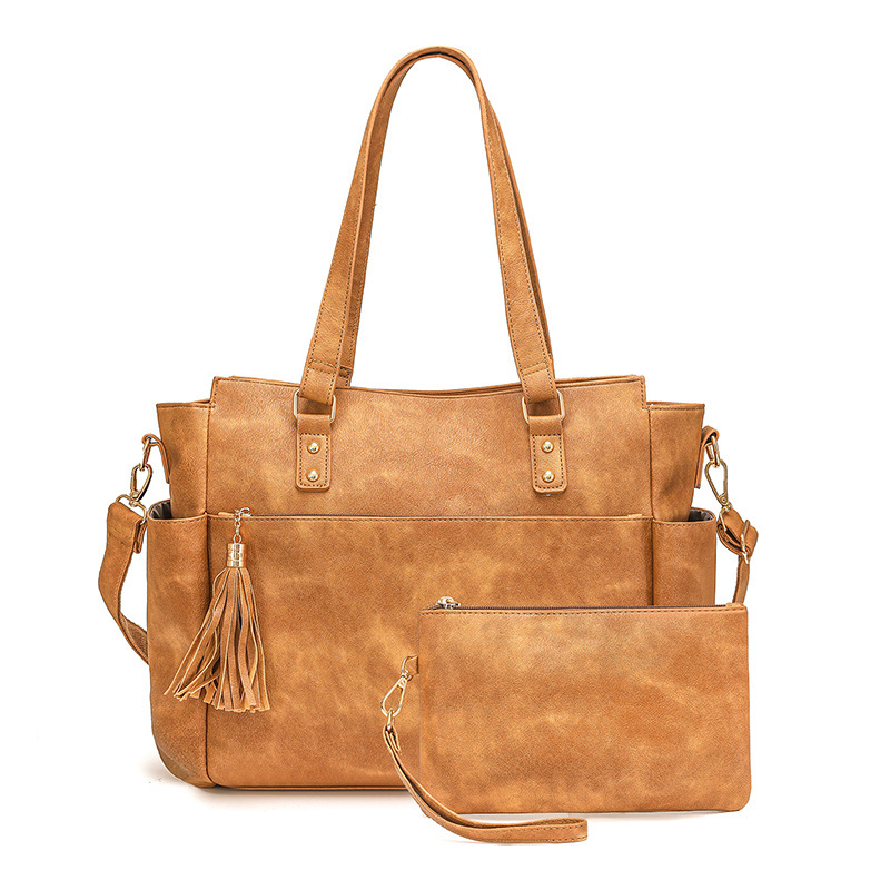 Cross-Border Best-Selling Women's Laptop Handbag, Fashionable Briefcase, Large Capacity Tassel Zipper Mother-Daughter Bag Cross-Border Best-Selling Women's Laptop Handbag, Fashionable Briefcase, Large Capacity Tassel Zipper Mother-Daughter Bag