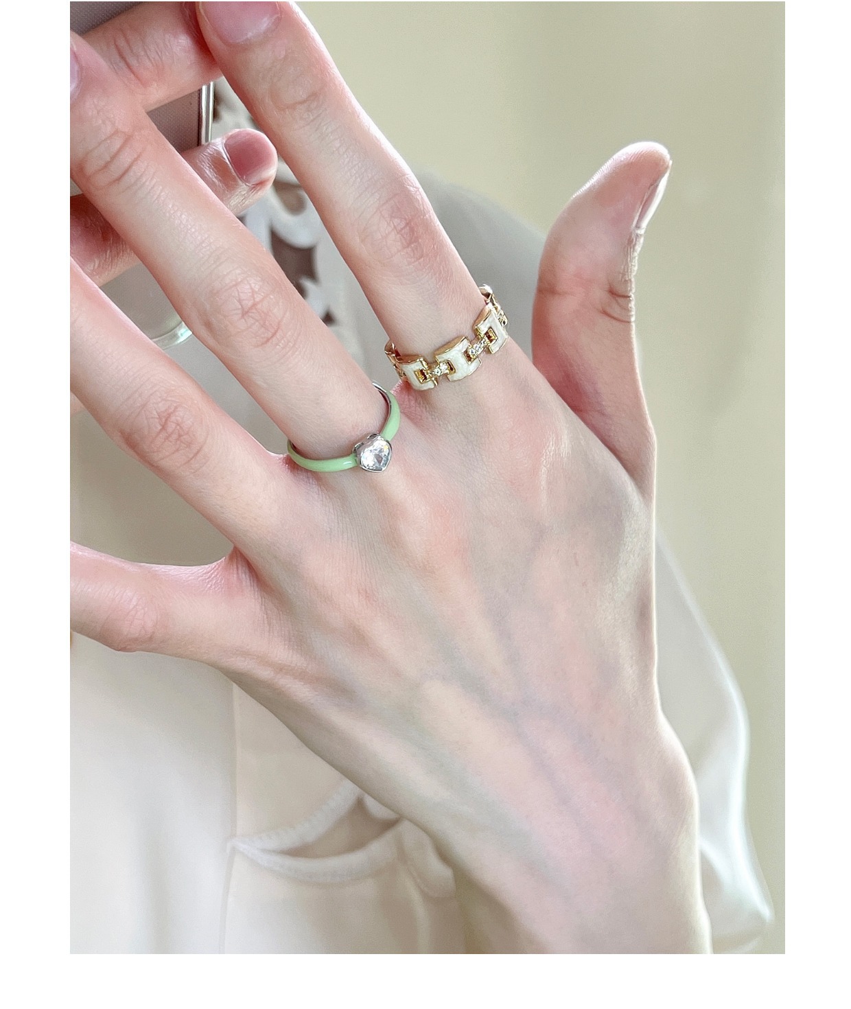 Fashion Flower Alloy Enamel Plating Inlay Rhinestones Womenu0027S Open Ring 1 Piece