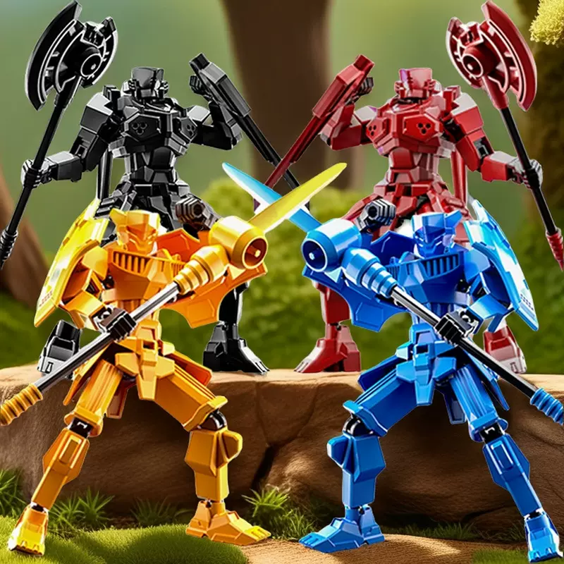 正义之盾幸运人偶战士13多关节可动人偶玩具拼装变形机甲模型玩偶