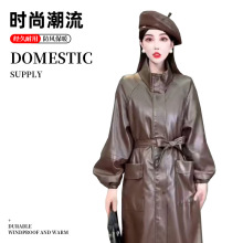 秋季上新pu皮皮衣外套女士大衣休闲潮流风高级感大衣长款皮革风衣