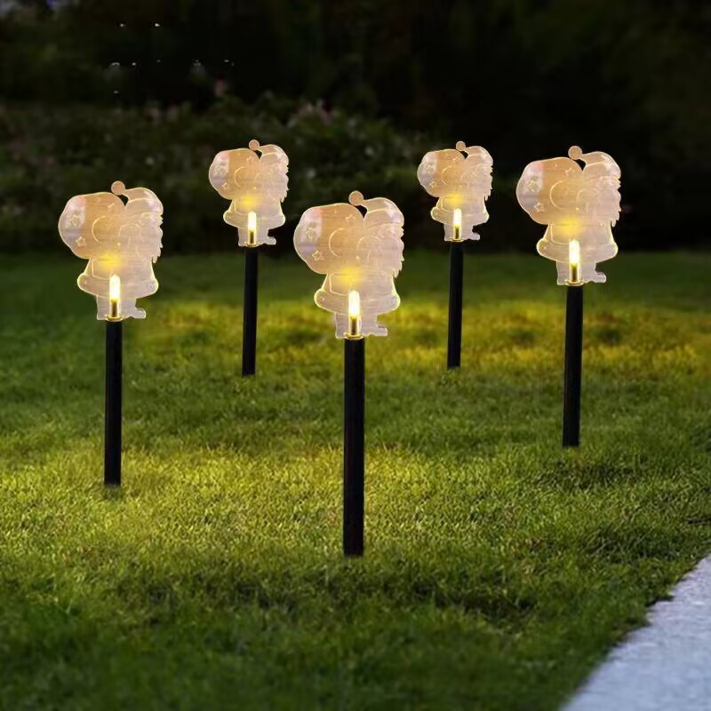 Nuevo caramelo solar tierra enchufe luz Navidad caña luz al aire libre patio decorativo luz fiesta actividad atmósfera Luz