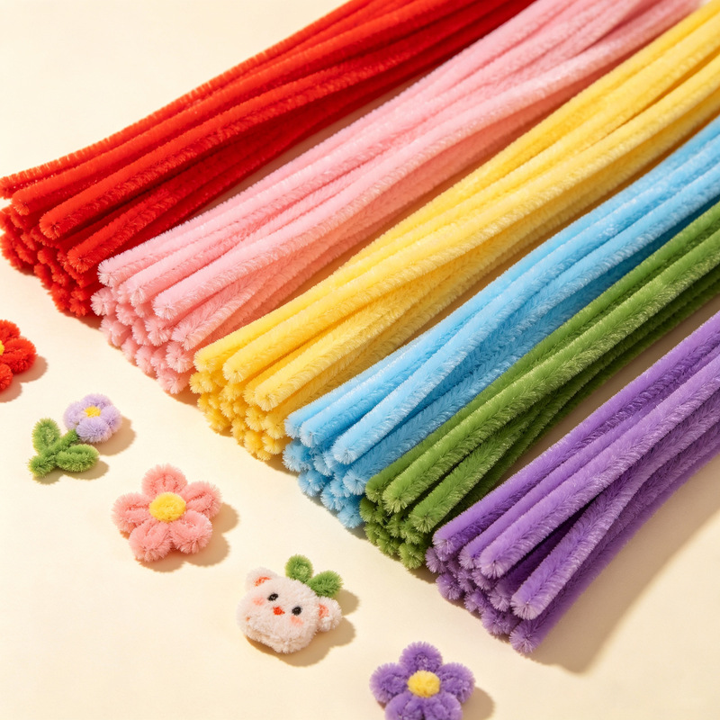 8MM thickened ultra-dense twisty sticks, ultra-dense toy materials for DIY handmade bouquets, children's toy wholesale