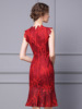 Fashionable and high-end embroidered lace sleeveless fishtail skirt