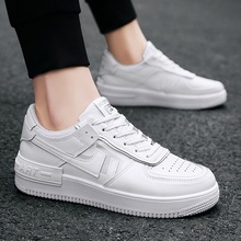 2024 New Summer Trendy Little White Shoes Men's Shoes Trendy Shoes Breathable and Versatile White Sports Thick Sole Casual Board Shoes