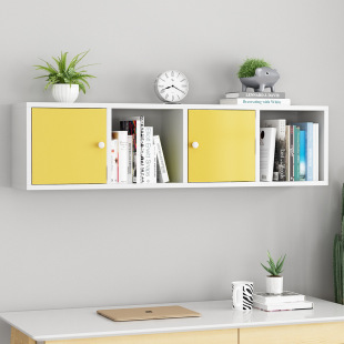 Wall-mounted bookshelf punch-free storage rack hanging locker wall-mounted wall cabinet hanging cabinet living room TV cabinet