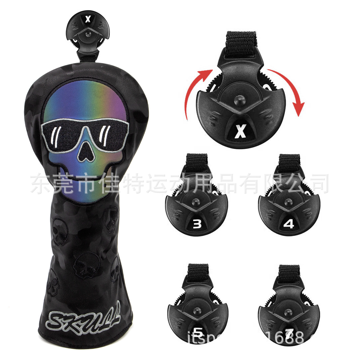 Cráneo cubierta del Club de Golf conjunto completo varilla de hierro N ° 1 calle pequeña pierna de pollo varilla de madera putter tapa protectora cubierta fábrica