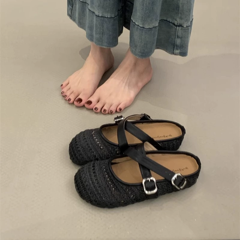 Wanwanfeng носит богемные туфли Birkenstock для женщин новая весна-лето 2025 отпуск, Mary Jane полузаноски