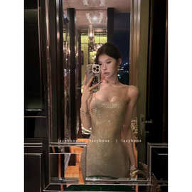 林子熙 紫玉髓 招牌封神裙 绝美显白长短款挂脖针织裙