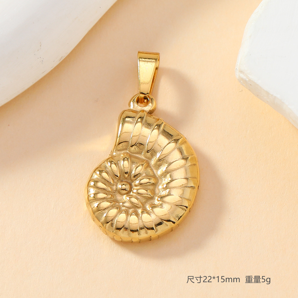 Colgante único Joyas de fundición de acero inoxidable transfronterizas Amor Girasol redondo Concha Xingyue Accesorios de pulsera de collar de bricolaje image 12