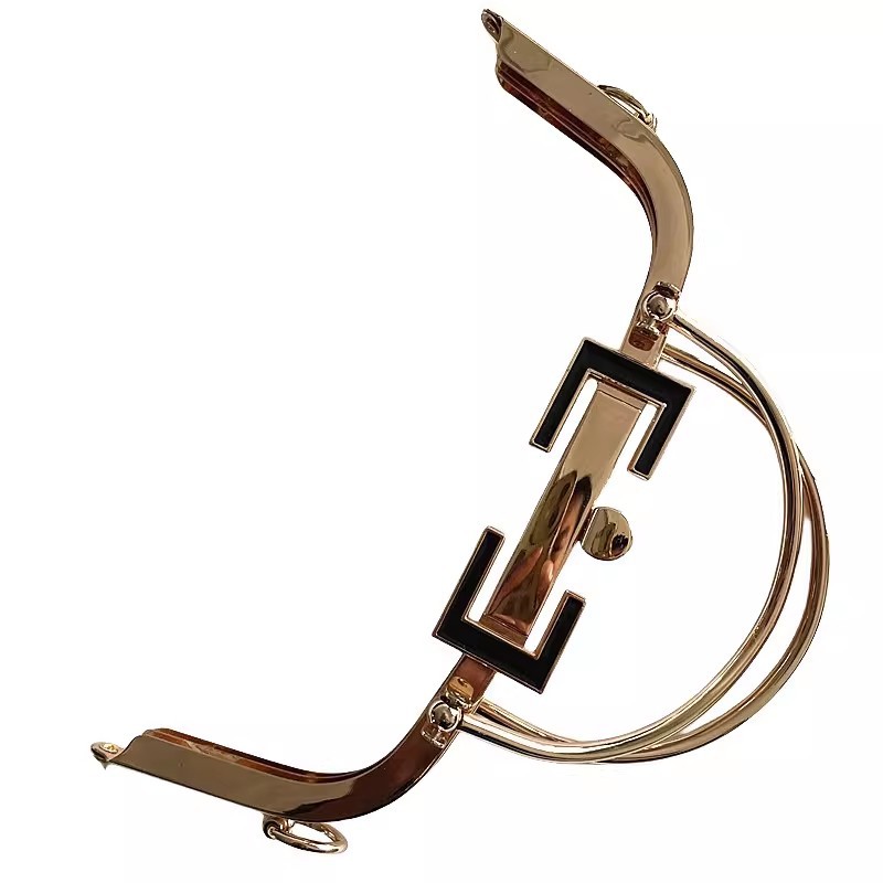 21.5cm pistola de oro claro negro curvo liso doble mano tirada sin agujero en tornillo joyería hecha a mano oro en stock image 4