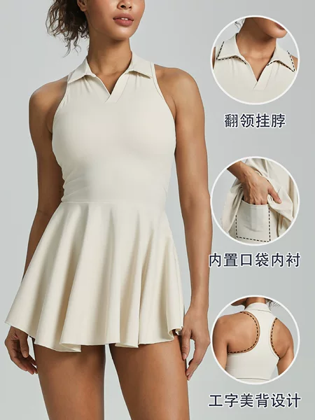 Women's Tennis Skirt, Breathable, Anti-Exposure, Sports Short Skirt, Fitness, Running, Outdoor Yoga, European and American Style, Quick-Dry, Stretchy