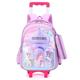 Factory wholesale pull-rod student schoolbag grade 1-3 unicorn cartoon children's shoulder bag ultra-light burden reduction schoolbag