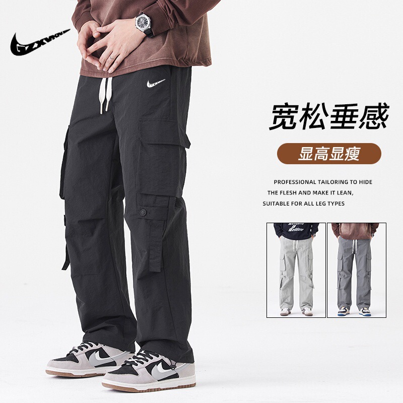 Cargo Pants Spring and Summer New High Street Paratrooper Assault Pants Thin American Fashion Brand Casual Sports Loose Cargo Pants