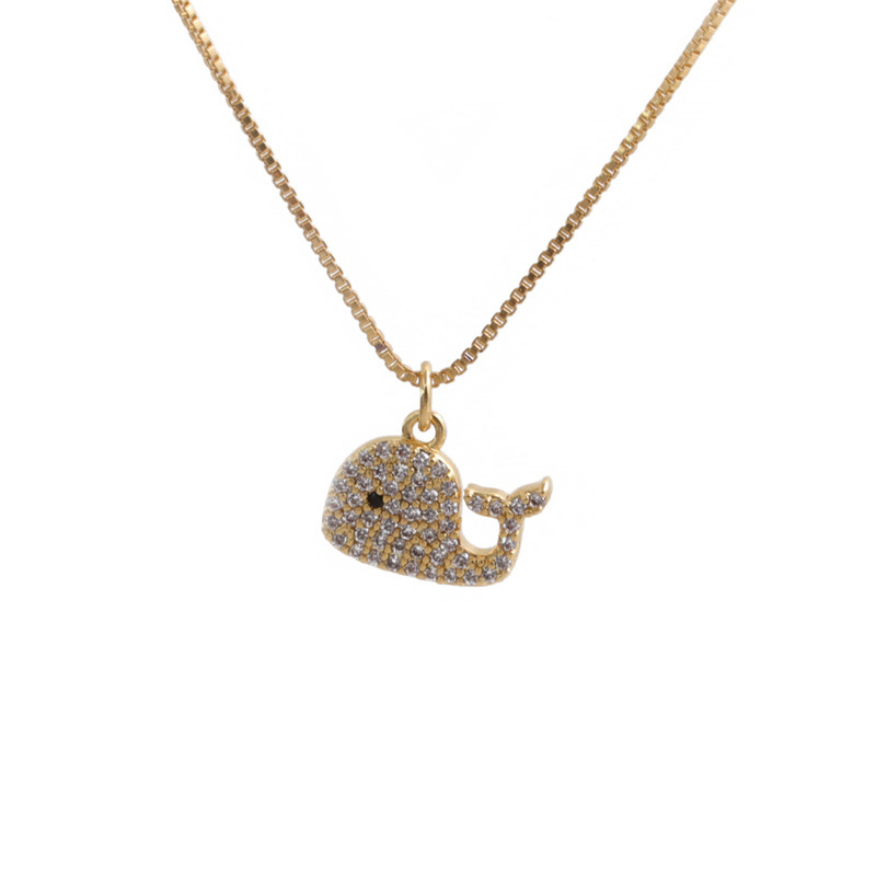 Retro zircon dolphin pendant necklacepicture7