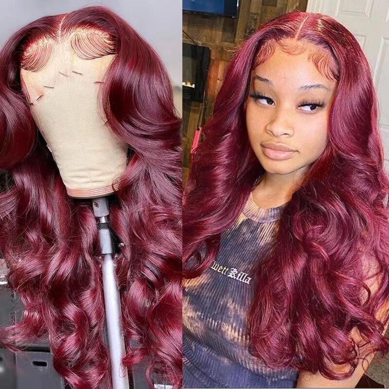 African black women's foreign trade wig women's wine red long curly hair big wave wig headgear factory in stock