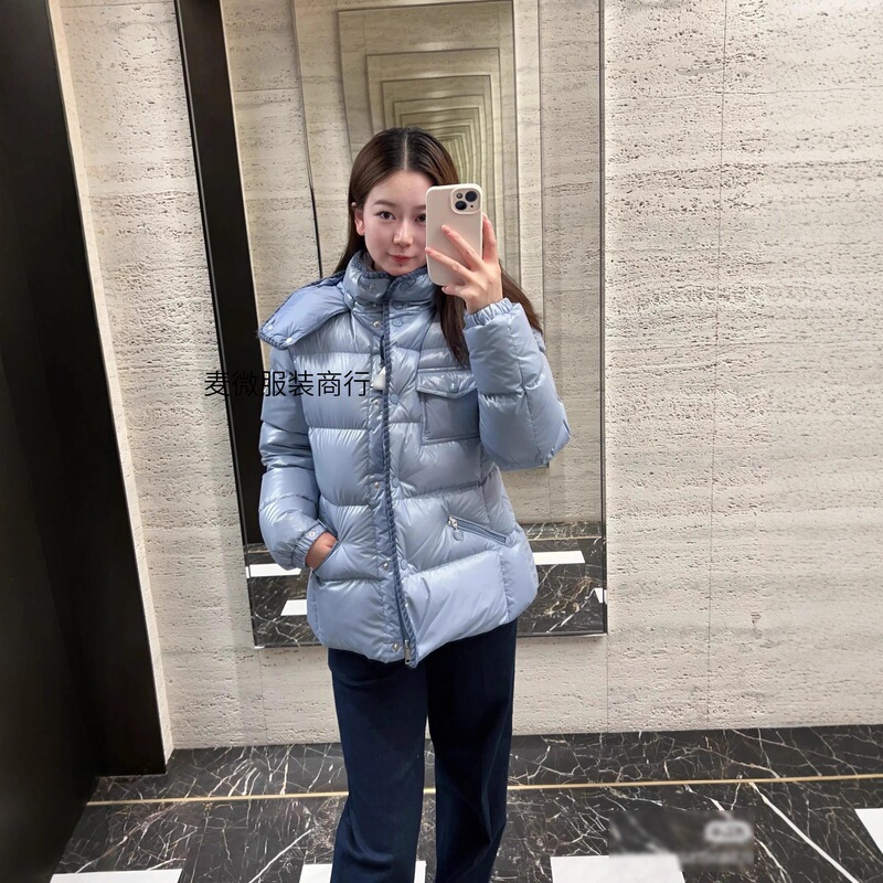 2025 Nanyou Autumn and Winter Mon* New 90 White Goose down Jacket Crochet Design Hooded down Jacket for Women