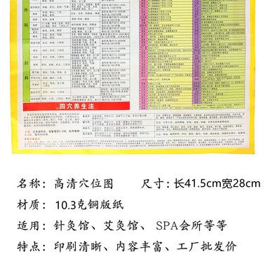 human body Points chart link high definition printing Points chart wholesale Purchase standard Position drawing Two-sided
