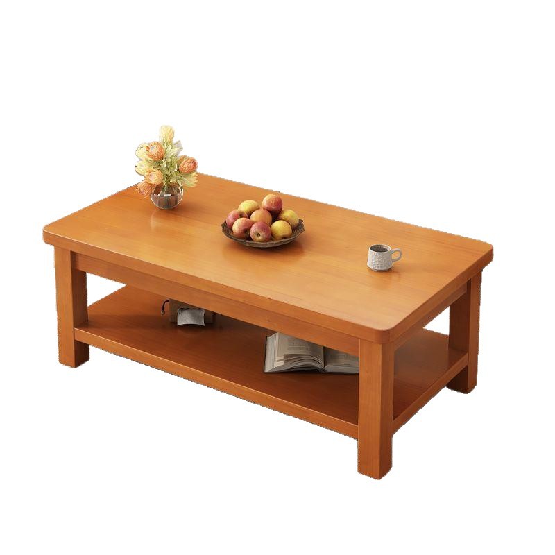 Casa de madera sólida sala de estar pequeña mesa de madera de pino almacenamiento doble mesa de té china mesa de té rectangular mesa de té