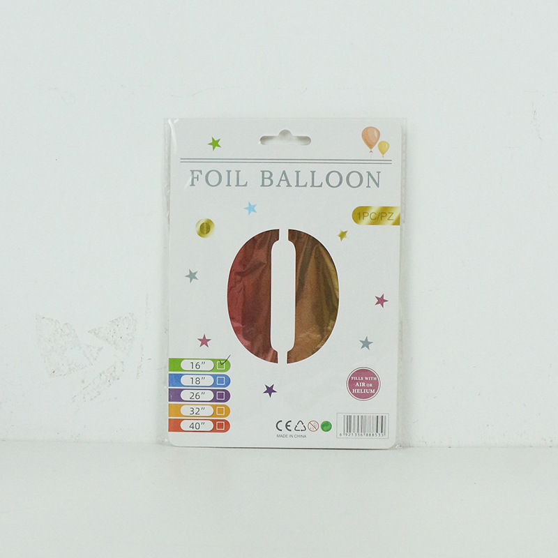 Versión americana cuerpo delgado película de aluminio globo decorativo al por mayor 16 pulgadas embalaje fino Tarjeta de papel digital independiente embalaje papel de aluminio globo