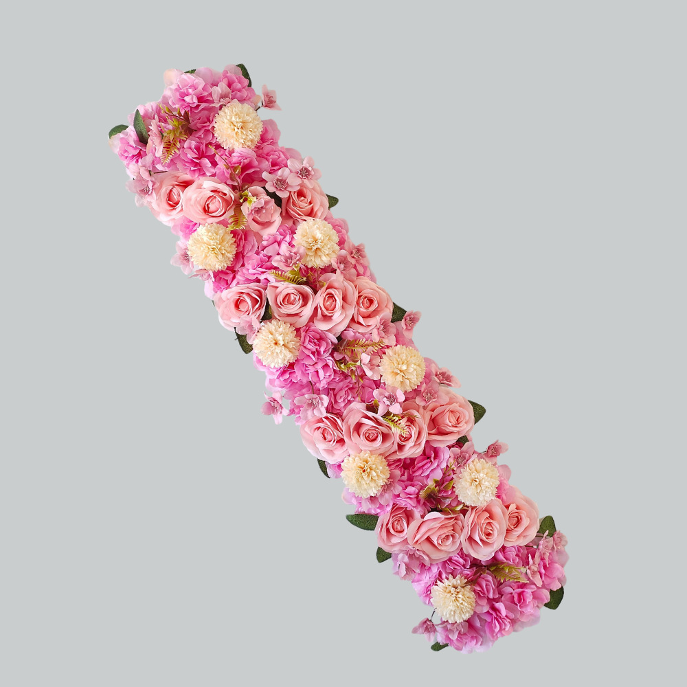 1m hilera de flores artificial hilera de suelo hilera de flores decorativa hilera de flores arco de boda flores decorativas hilera de flores largas hilera de rosas de boda