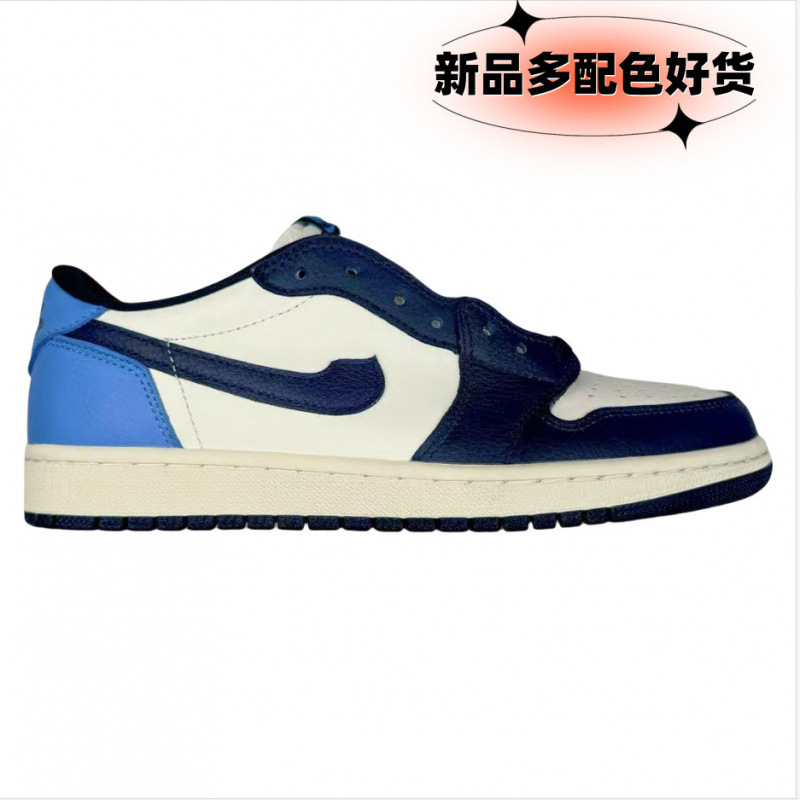 Putian Pure Original Aj Men's Basketball Shoes Aj Low-Top Women's Sneakers Sports Shoes Obsidian North Carolina Blue Blue and White Trendy