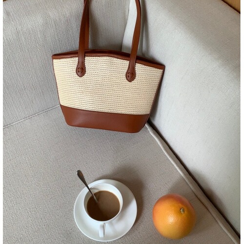 Straw bag 2024 summer new style crossbody bag shoulder portable woven bag simple beach bag large capacity tote bag