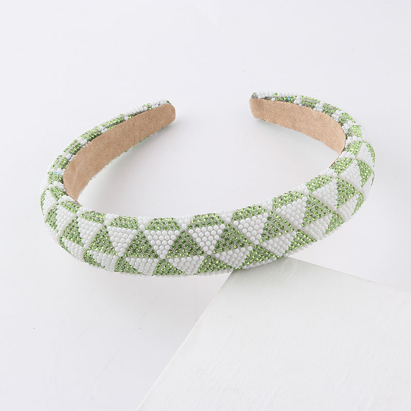 Fashion Color Block Lattice Arylic Hair Band display picture 5