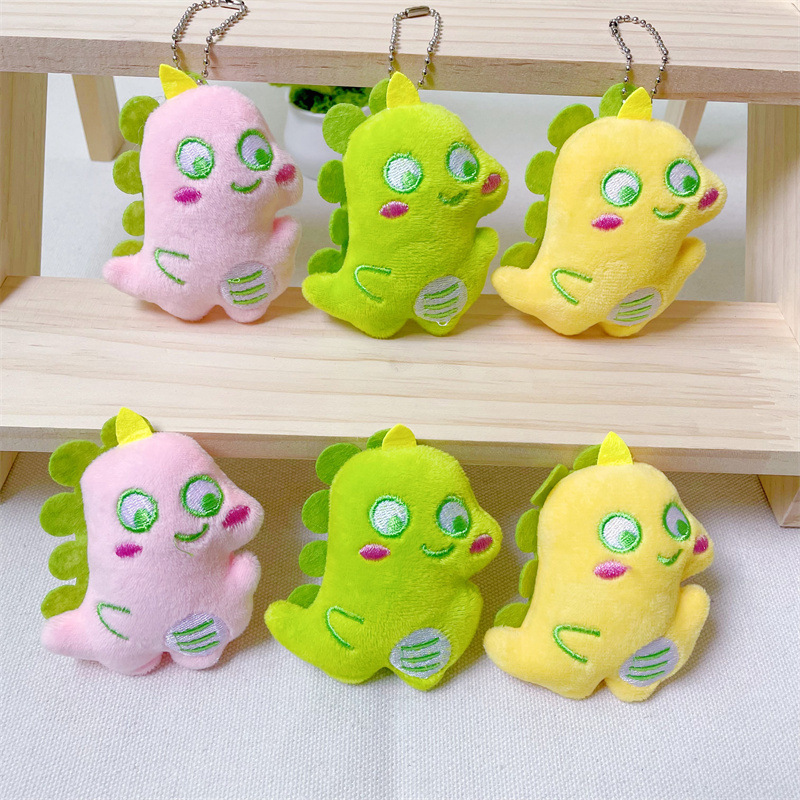 Cute Smile Dinosaur Creative Doll Hanging Decoration Student Backpack Children's Toy Car Inner Pendant Bead Chain Plush Doll