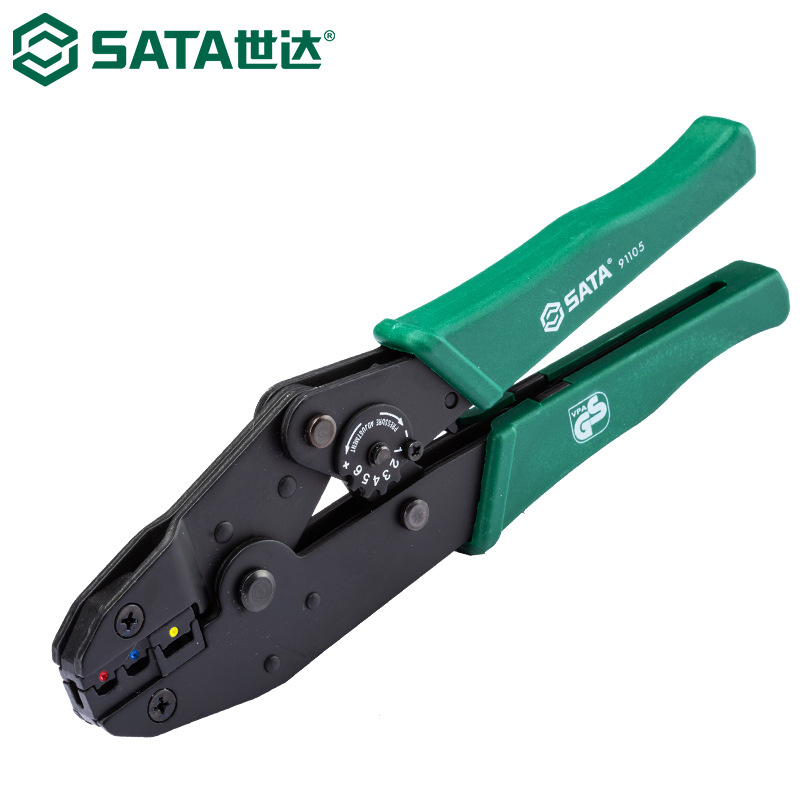 世达91105压线钳绝缘端子压著钳冷压接钳棘轮YO端子0.5-6mm2