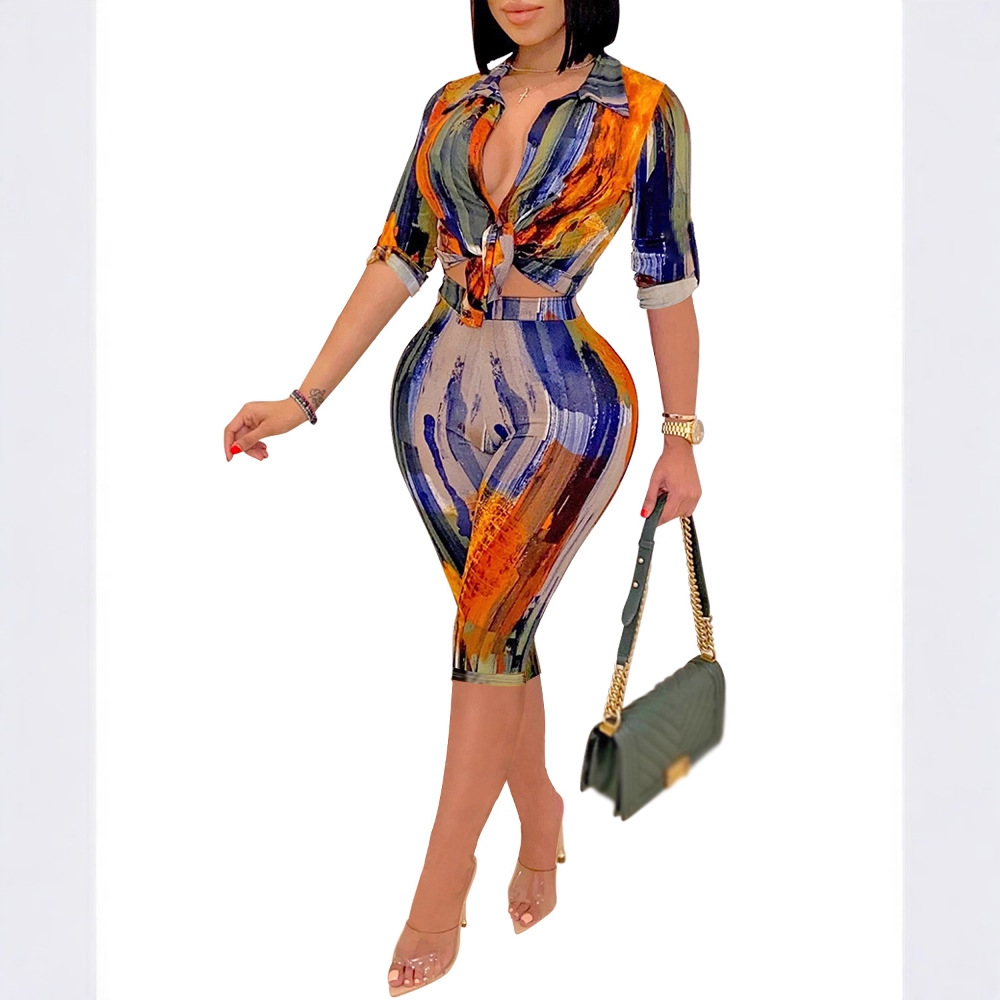 Oferta especial X6010, sin devoluciones ni cambios, tenga en cuenta que el conjunto de dos piezas de manga corta con cuello en V y estampado informal de moda para mujer es nuevo.