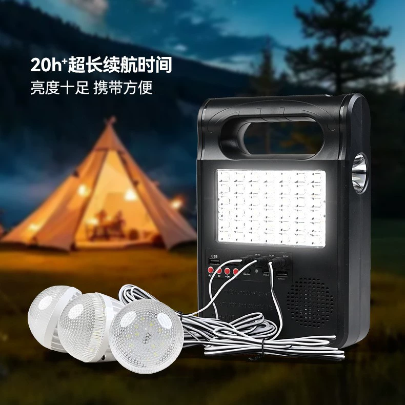 Новый портативный небольшой системы солнечной зарядки кемпинговый свет аварийный вспышка светодиодный кемпинговый свет портативный Bluetooth USB