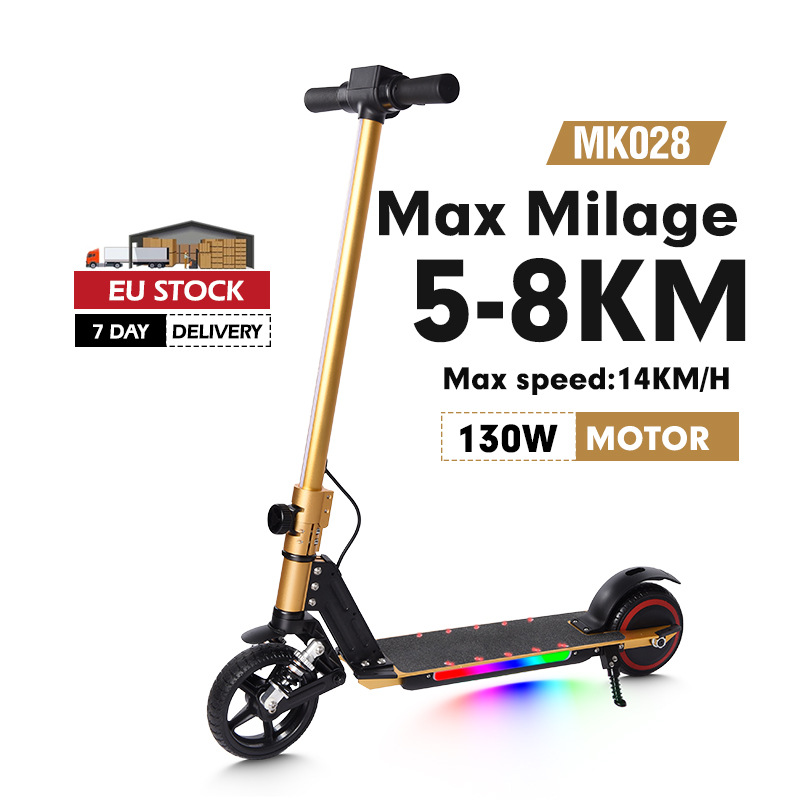 Patinete eléctrico infantil MK028, plegable y portátil, fabricado en aleación de aluminio, suministro exclusivo transfronterizo al por mayor, éxito de ventas en el extranjero.