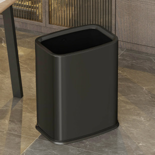 Coverless Trash Can Kitchen Home Living Room Stainless Steel Large Capacity Bedroom Bathroom Office 2025 New Style