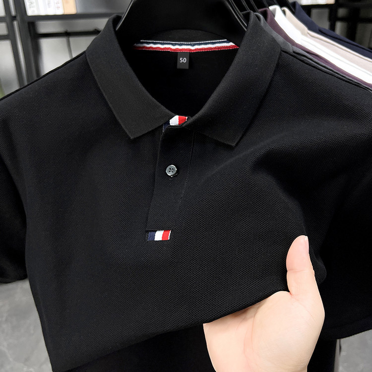 Tommy Pure Cotton T-Shirt Men's Short-Sleeved 2025 Summer New Thin Casual Top Trendyy Lapel Polo Shirt for Men