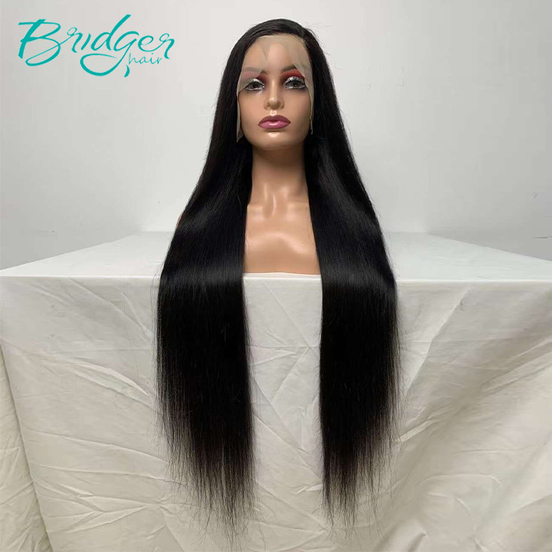 Xuchang 13*4 parrucca frontale in pizzo pieno di capelli veri parrucche di capelli umani lisci_voghion.com
