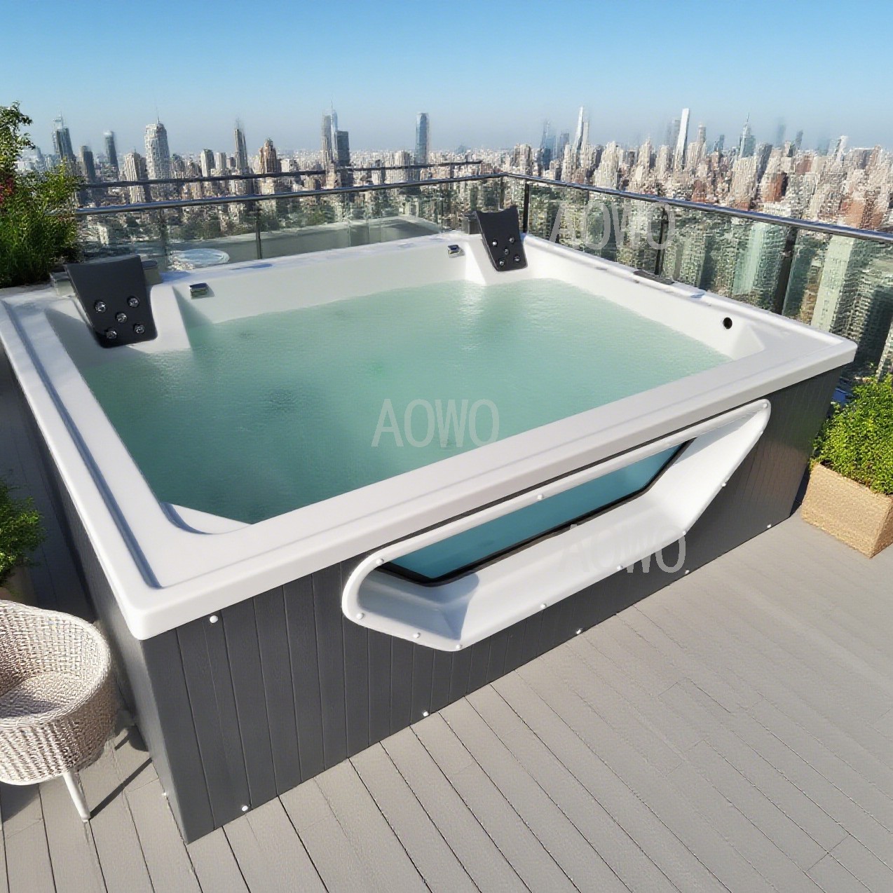 Masaje al aire libre piscina inteligente piscina termostática jardín spa bañera de surf bañera de baño