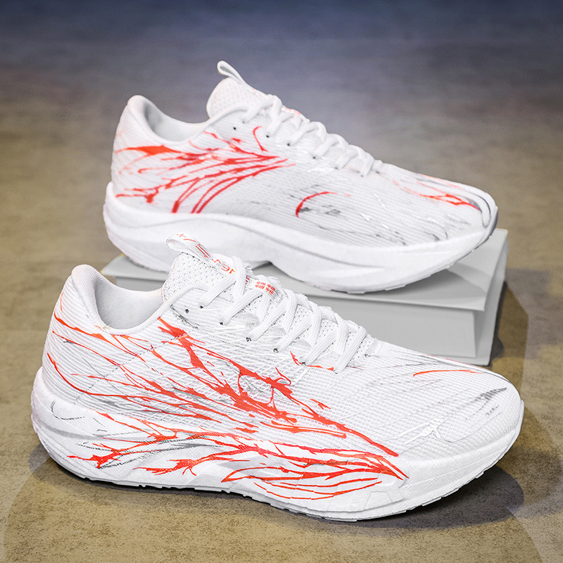 Heartbeat seis generaciones de zapatos de corrida de carbono para niños grandes zapatos de corrida ultraligeros de amortiguación de los estudiantes zapatos de carreras de conejo rojo 9PRO