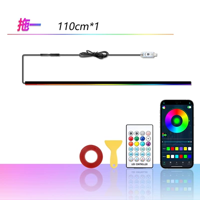 3-Color Acrylic Car Led Interior Ambient Light Hidden Decorative Light App-Controlled Flowing Light Modification Light for Vehicles (Other lights) - one-to-one-110cm-three-control-bmw-line-app-button-remote-control