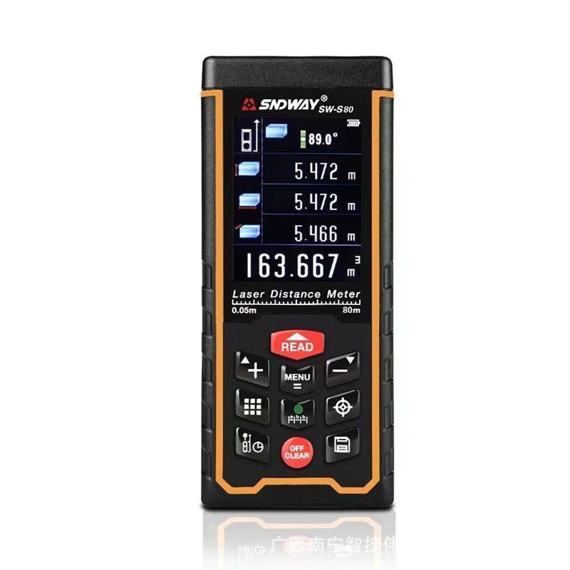 深达威激光测距仪SW-S80/120室内外测量仪手持红外线电子尺英文版
