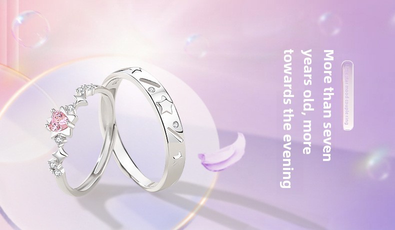 Mobius Couple Ring Sterling Silver Niche Design Adjustable Open Ring_voghion.com