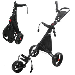 ゴルフカート三輪折り畳み可能アルミ合金手押し車携帯型カートgolf球場用品