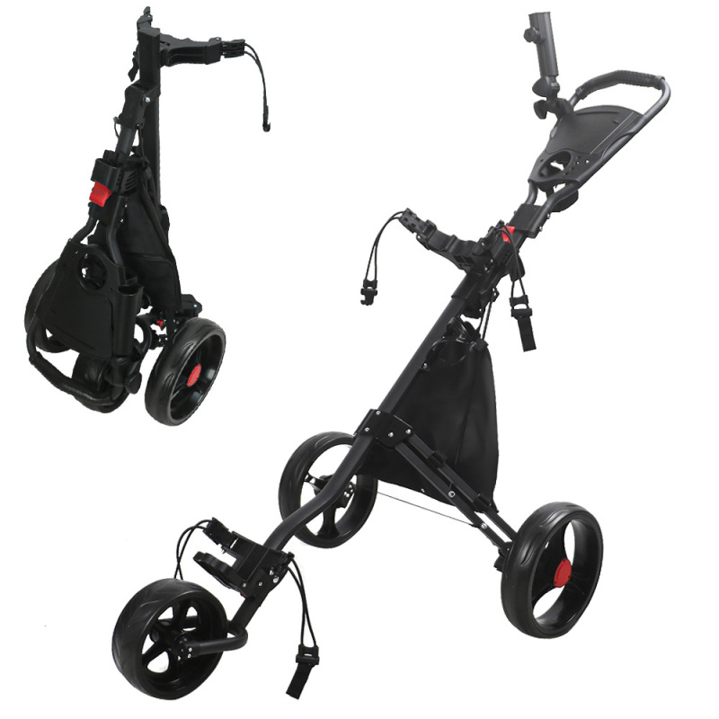 ゴルフカート三輪折り畳み可能アルミ合金手押し車携帯型カートgolf球場用品|undefined