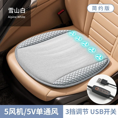 Car seat cushion summer ventilation Seat cushion, seat cover - snow-mountain-white-5-fan